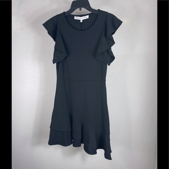 Rebecca Minkoff Spahira Black Dress Ruffle Size 2 - Picture 2 of 7